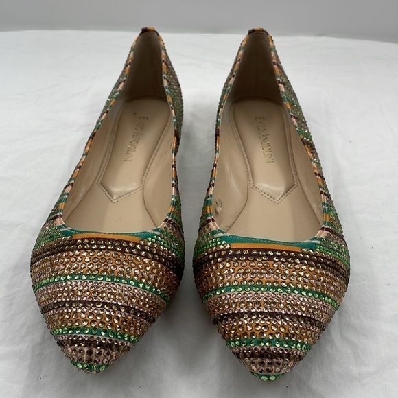 NWOB. ENZO ANGIOLINI Glitter Rhinestone Studded Flats. 8.5M. - Picture 3 of 13
